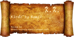 Király Kamil névjegykártya
